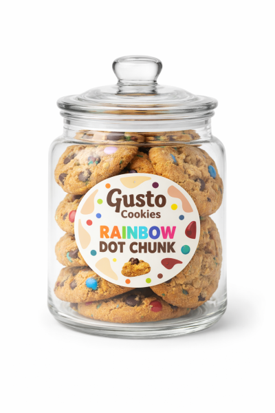 GUSTO Cookies - Rainbow Dot Chunk x 6 - Coffee Supplies