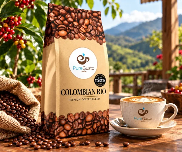 PureGusto Colombian Rio Magdalena Great Taste Award Coffee Beans 6 x 1 KG - Coffee Supplies