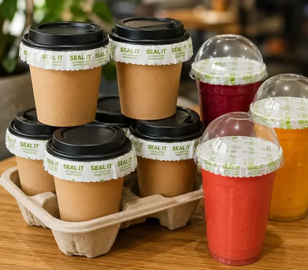 PureGusto SEAL-IT - Leak Protectors For Takeaway Cups x 500 - Coffee Supplies